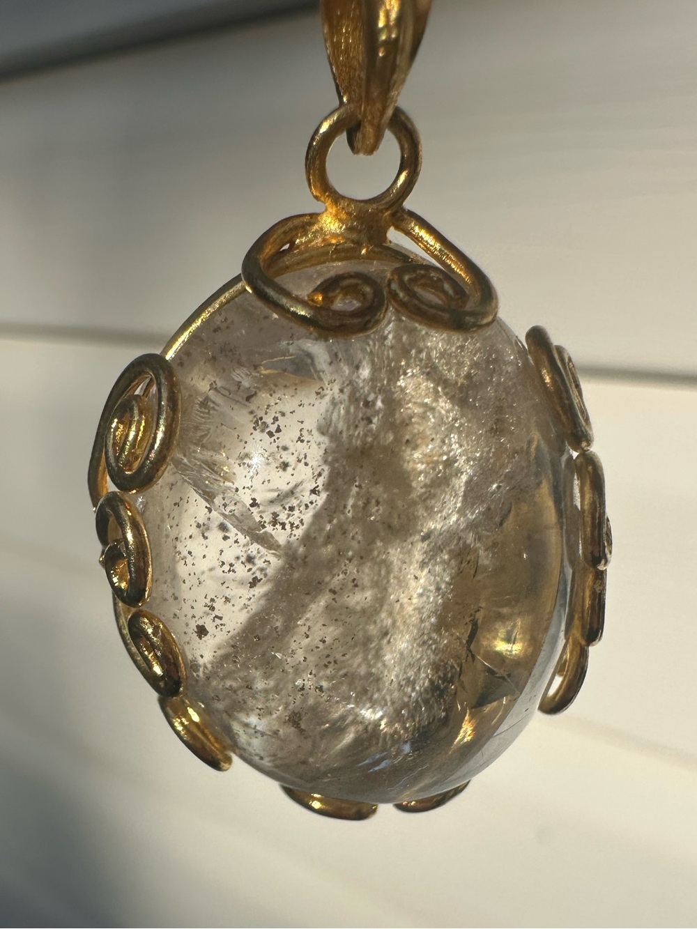 Crystal Quartz Natural Pendant Pool of Light Natural Stone - Picture 6 of 9